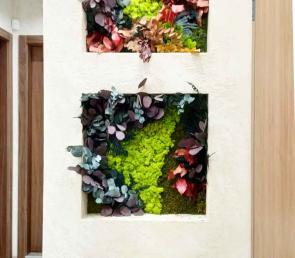 Зелени пана от презервирани растения в апартамент в Пловдив